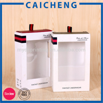 Luxury clothes garment packaging box with silk ribbon